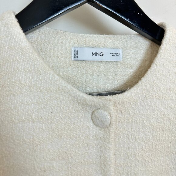 MANGO Sleeveless Tweed Jumpsuit in Cream Size Small - Picture 5 of 9